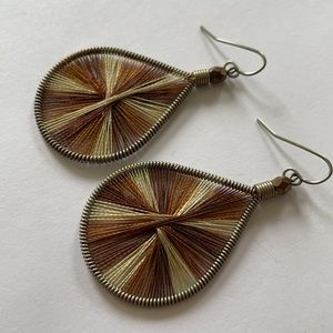 Earrings with thread